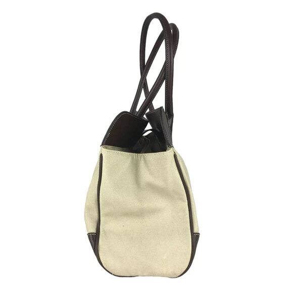 CHAPS Womens Beige Brown Shoulder Strap Inner Pockets Magnetic Tote Bag - Picture 4 of 8